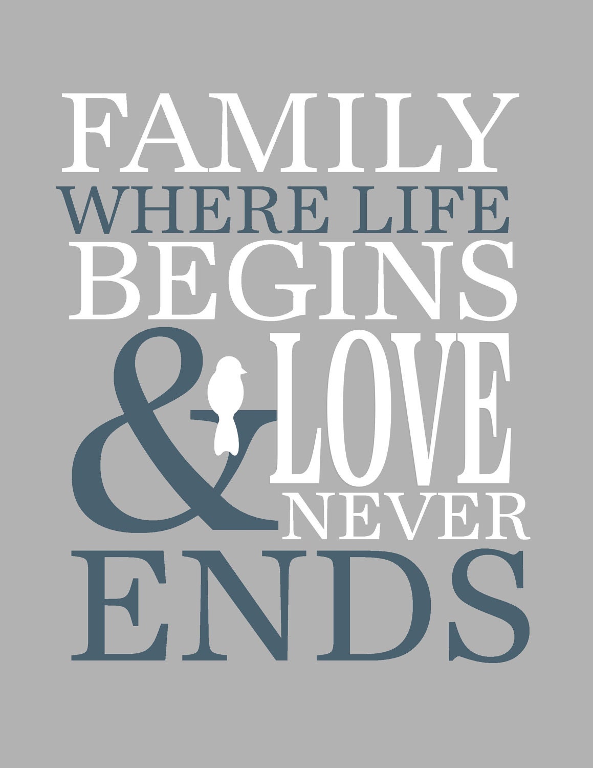 Family Where Life Begins… 11x14 Print Family Gift | Etsy