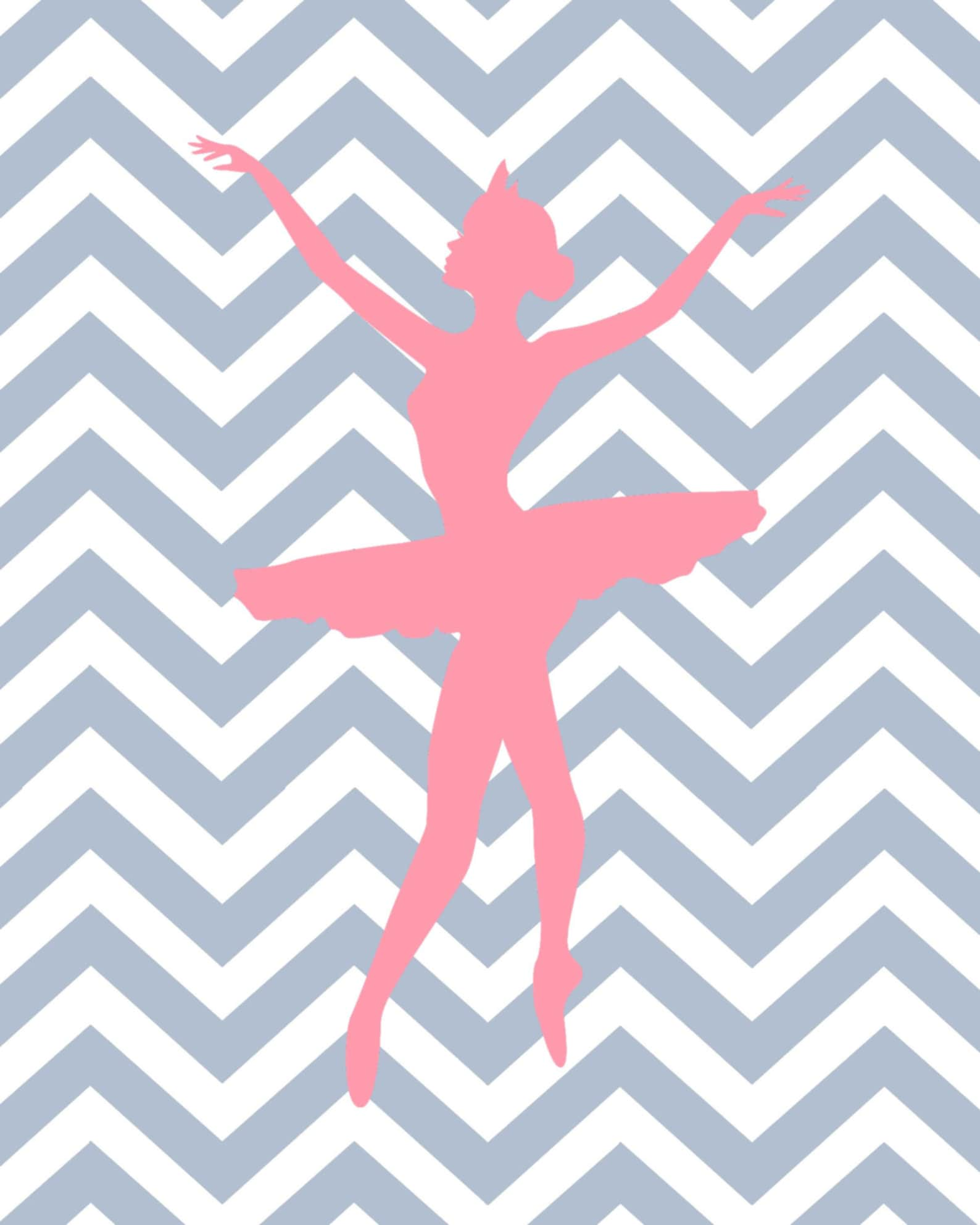 ballet wall art - chevron - ballerina prints - set of 3