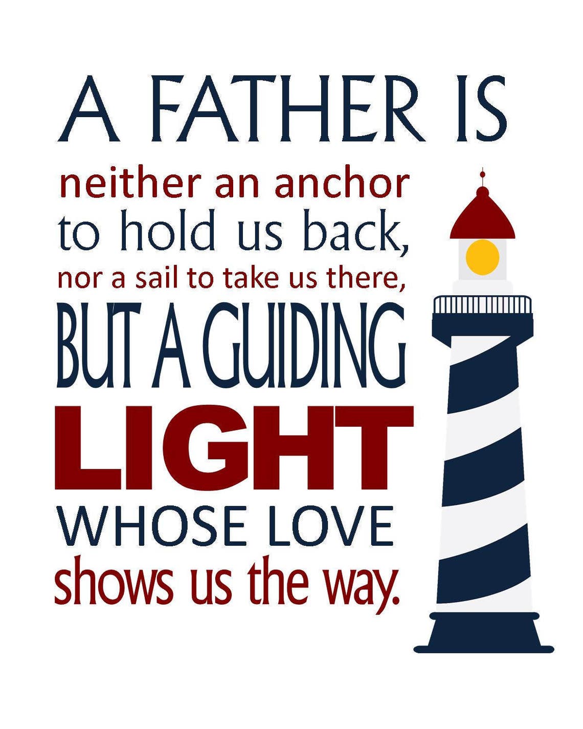 Father Quote Father's Day Gift Gift for Dad Nautical Etsy