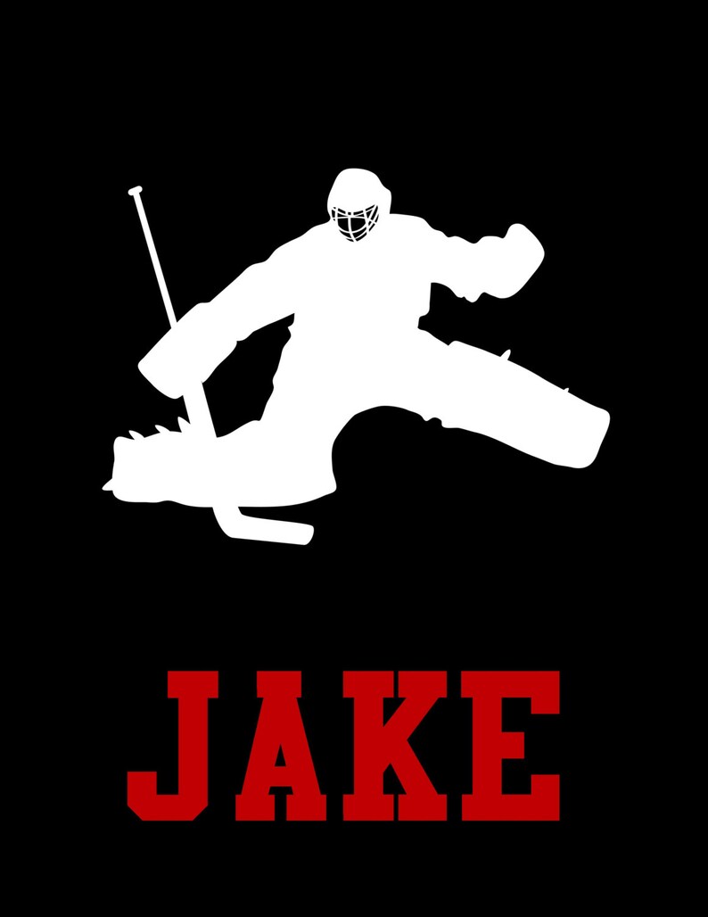 ICE HOCKEY GOALIE Word Art Print 2 Piece Set Custom Colors Etsy