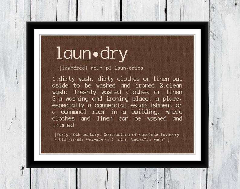 Laundry Definition Print 8 x 10 Etsy