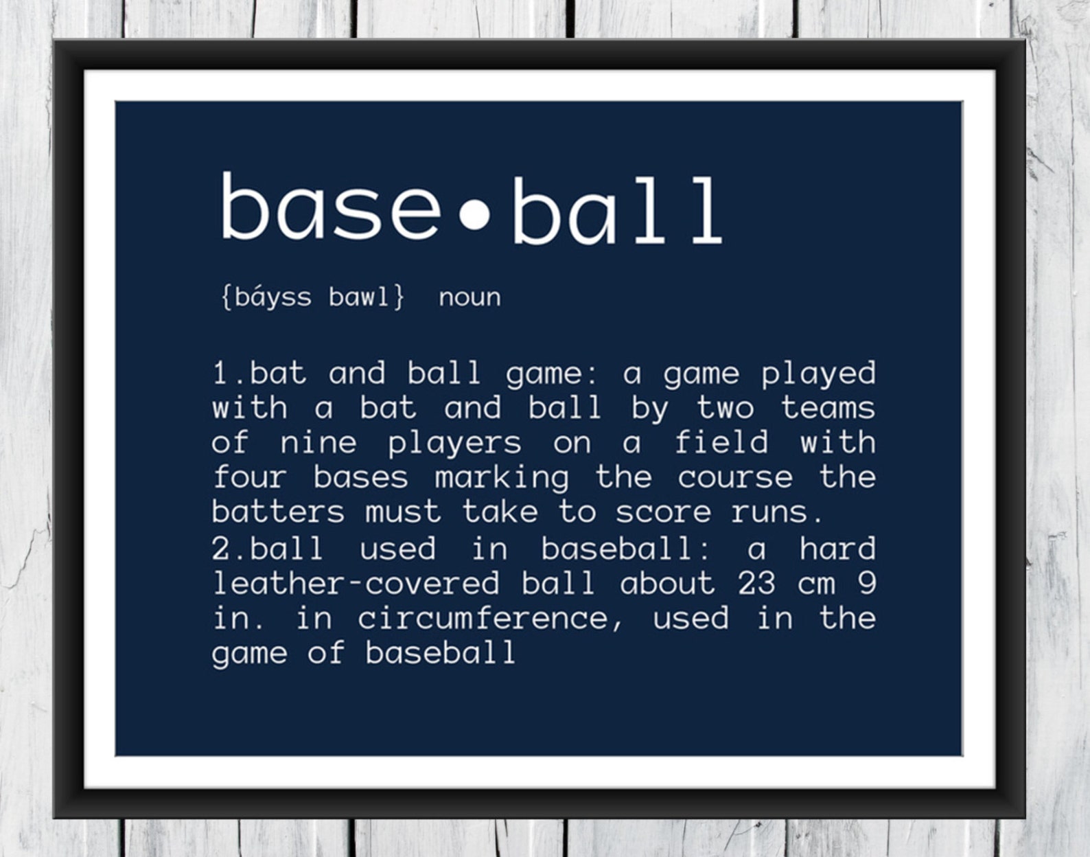 Baseball Definition SPORTS Decor Baseball Nursery CANVAS Etsy