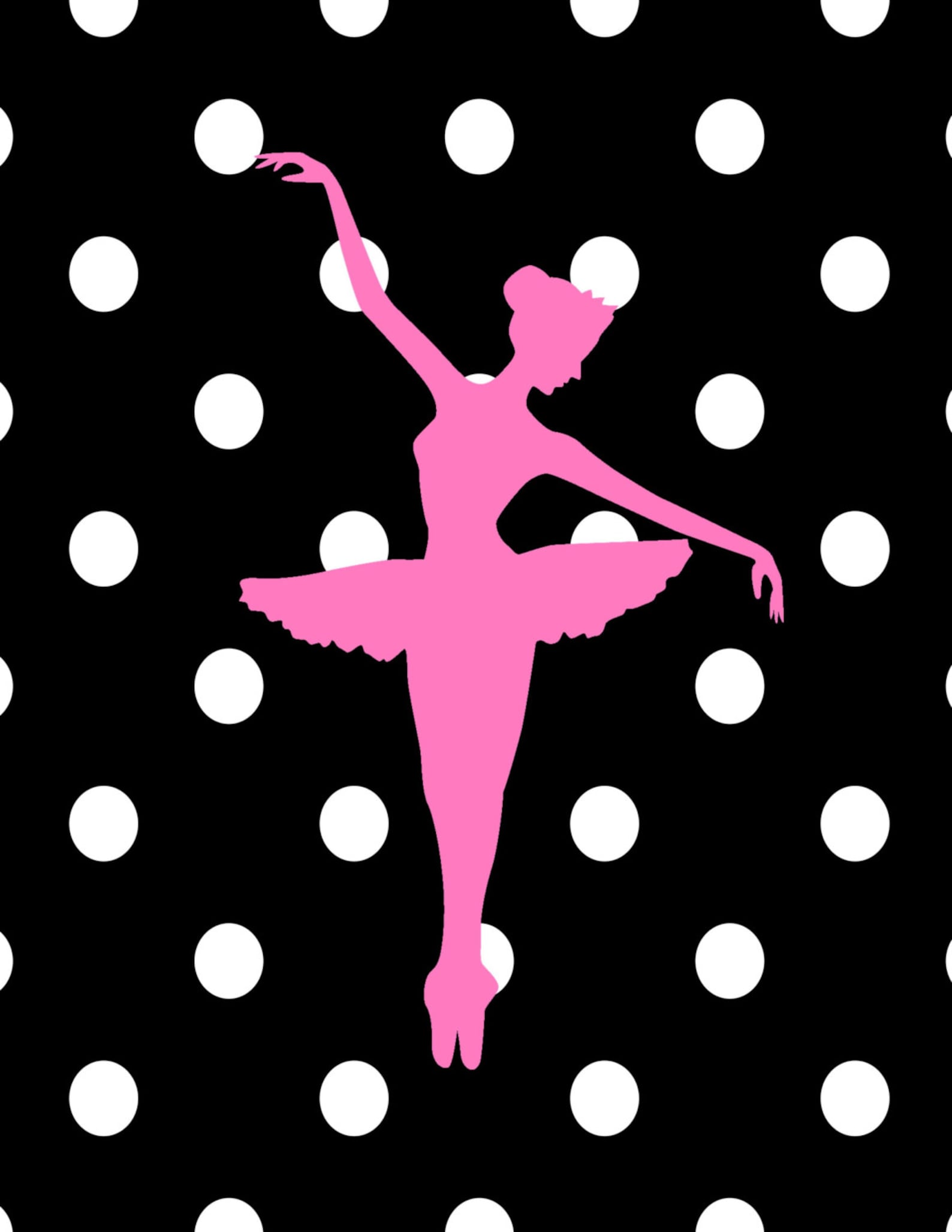 ballet wall art - polka dots - ballerina prints - set of 3