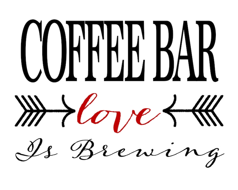 Coffee Bar sign Love is Brewing Printable INSTANT Download | Etsy