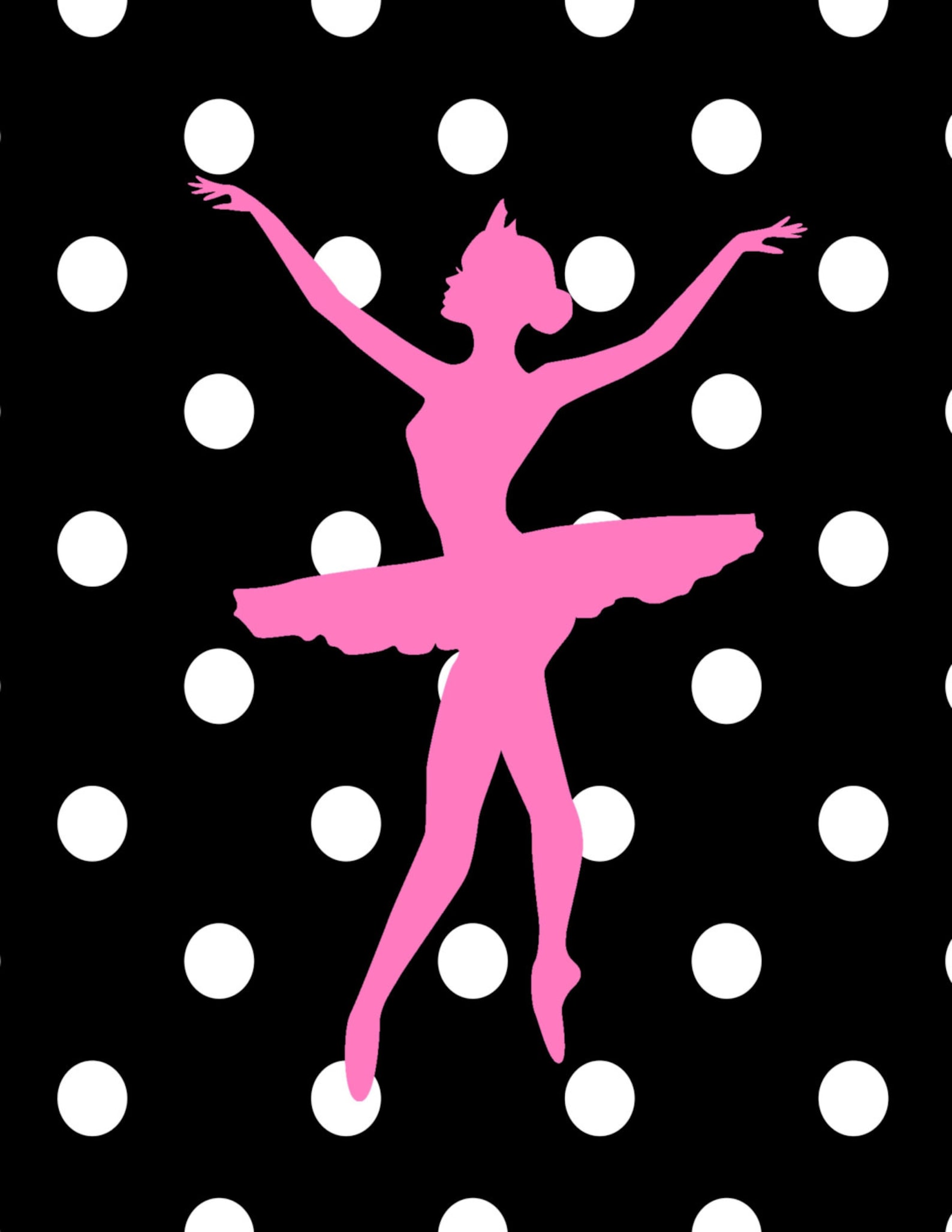 ballet wall art - polka dots - ballerina prints - set of 3