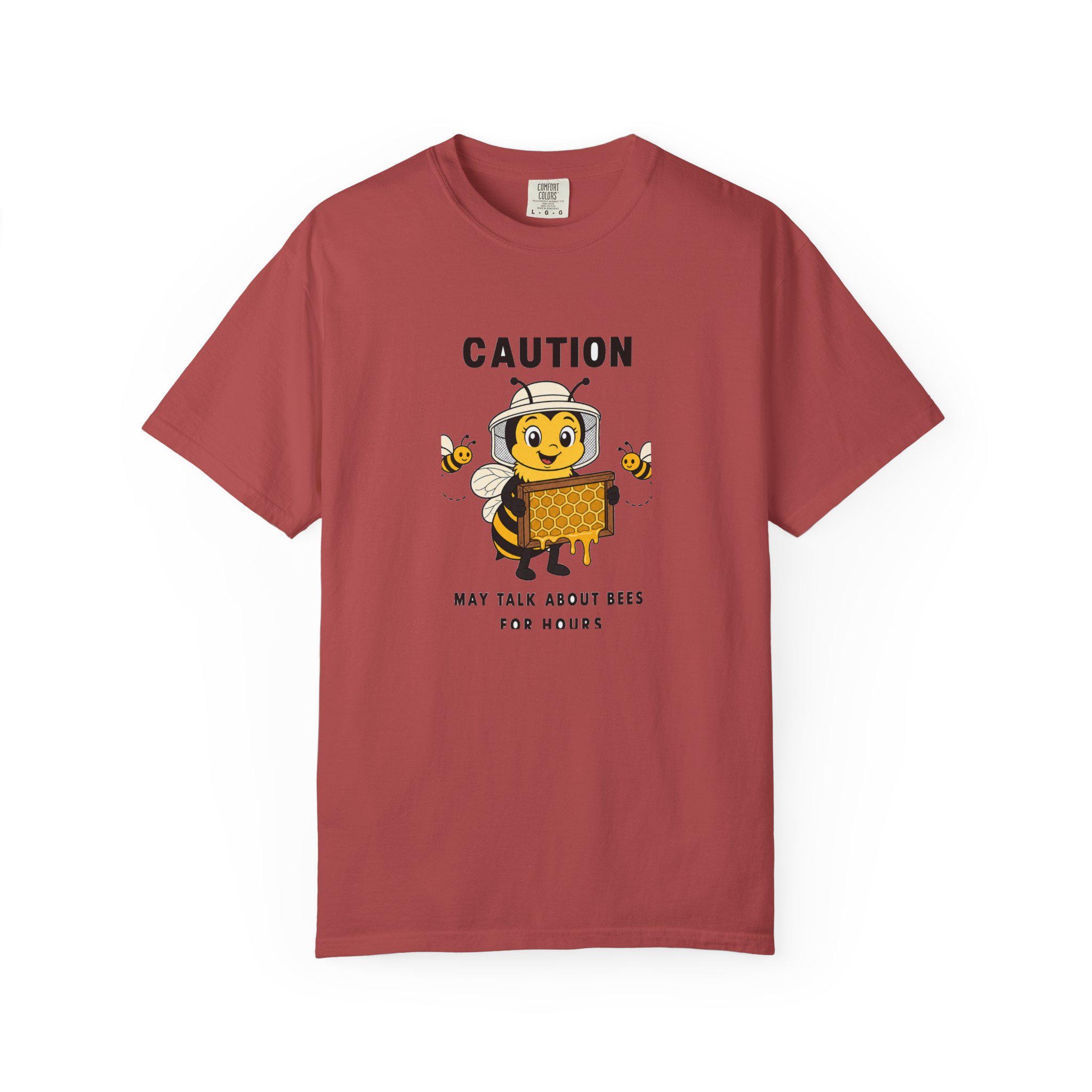 Funny Beekeeper Shirt, Caution May Talk About Bees For Hours, Beekeeper Gift Tee