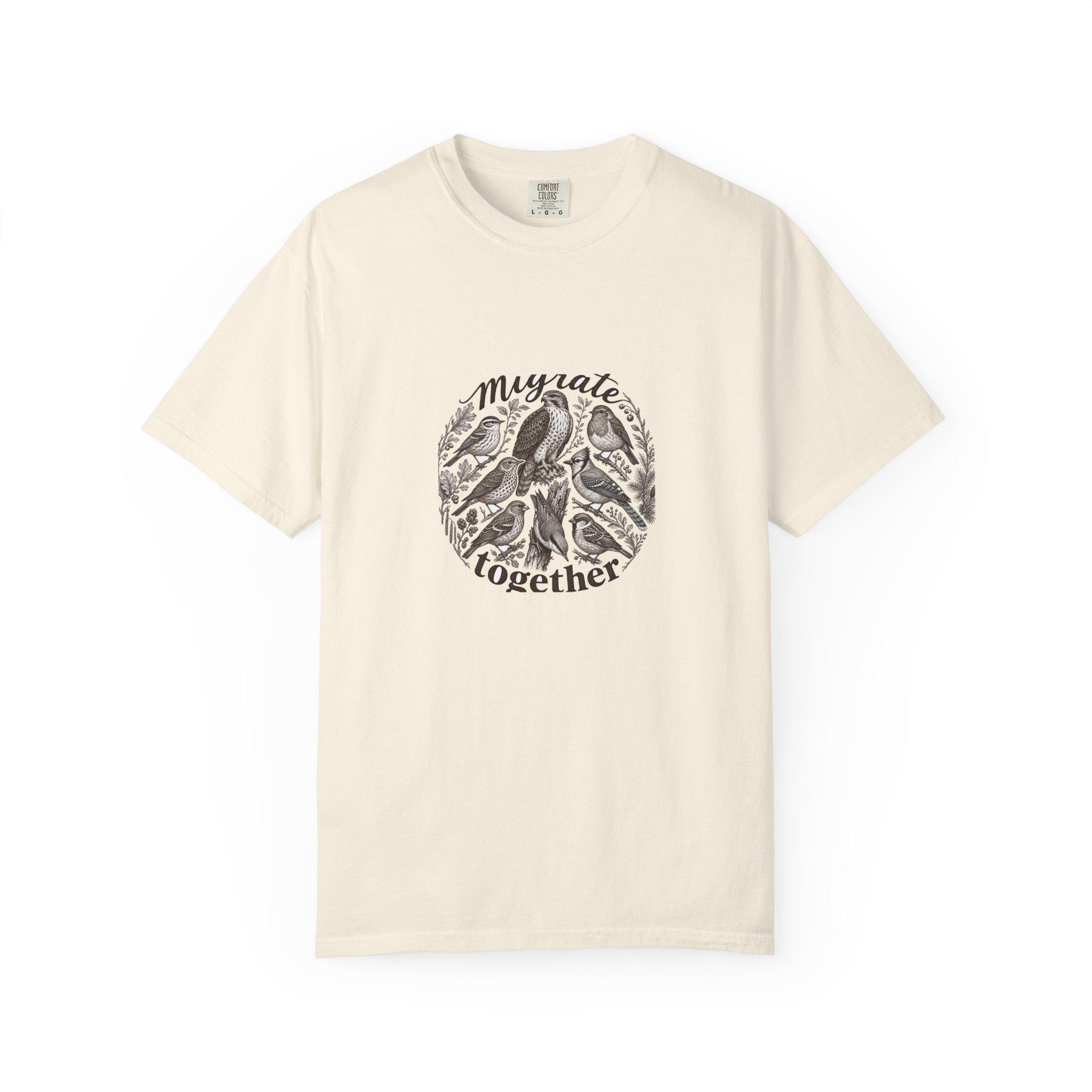 Migrate Together Bird Watcher Shirt Vintage Engraving Cottagecore