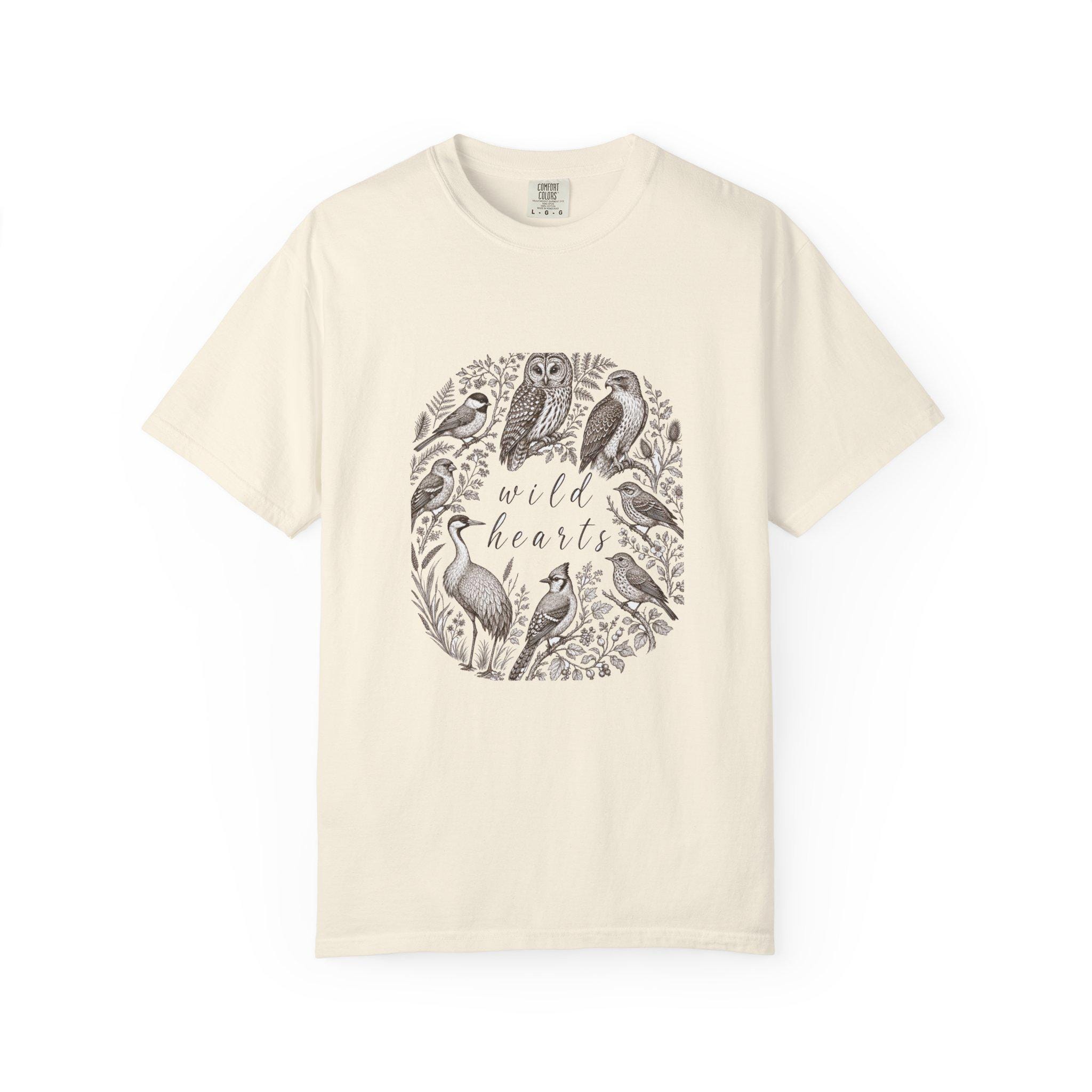 Wild Hearts, Wild Birds Shirt | Vintage Bird Lover Apparel | Cottagecore Tee