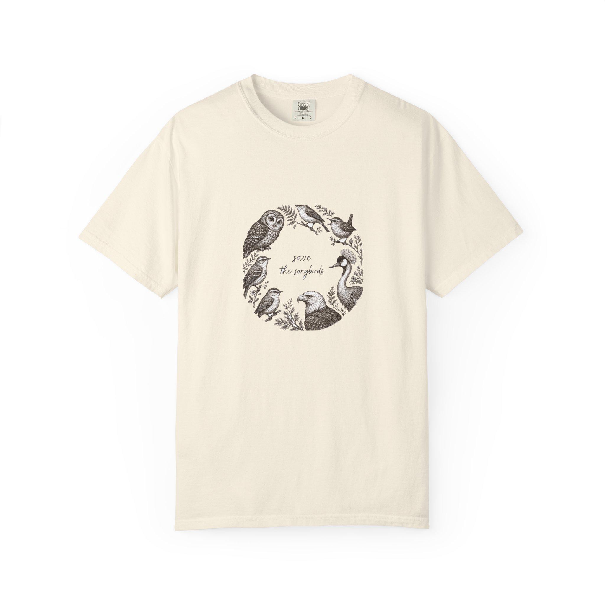 Save The Songbirds Vintage Bird Shirt, Bird Watcher Tee, Cottagecore Bird Lover Gift, Nature Illustration