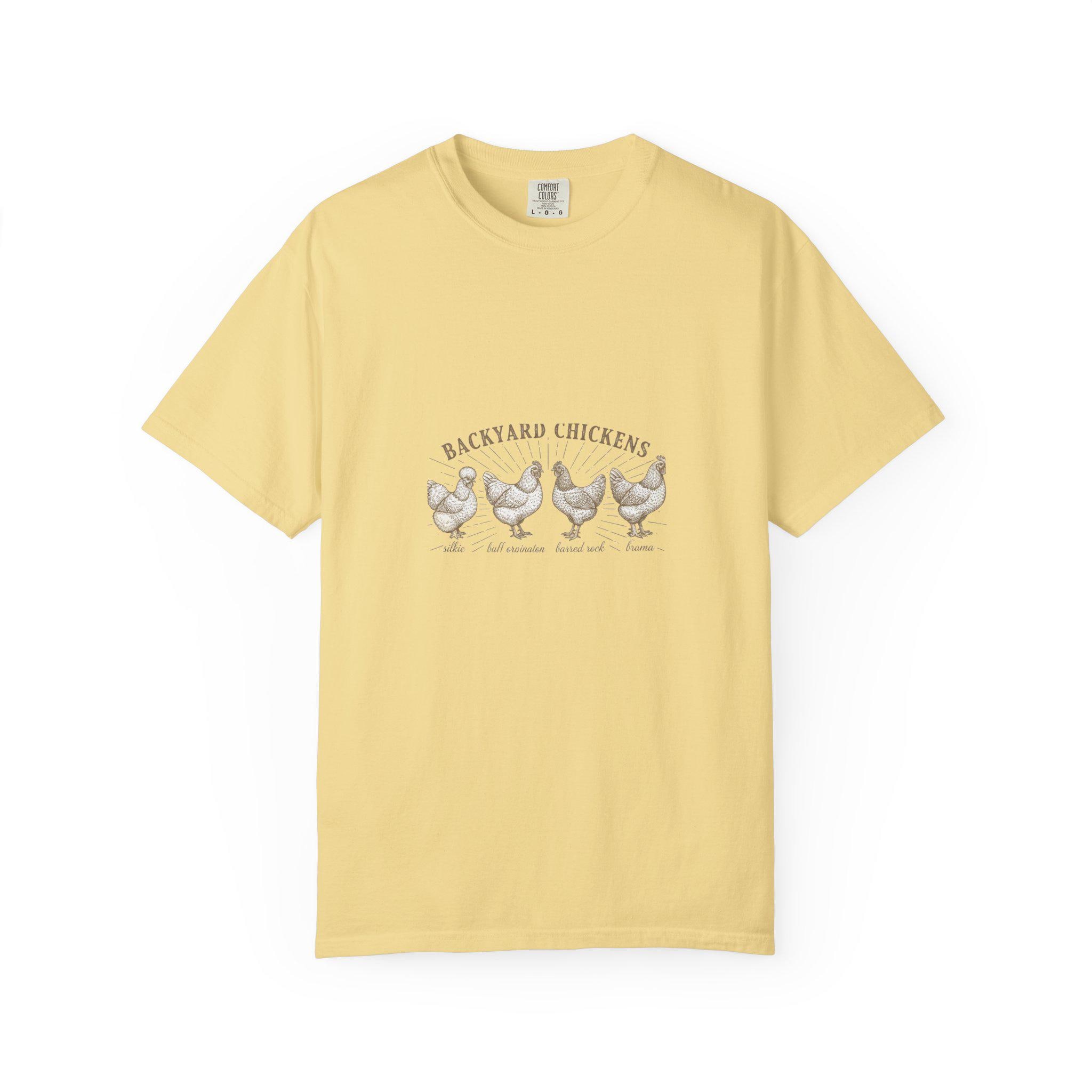 Backyard Chickens Shirt | Vintage Sunburst Hen Breeds Tee | Chicken Keeper Gift | Comfort Colors Farm Shirt