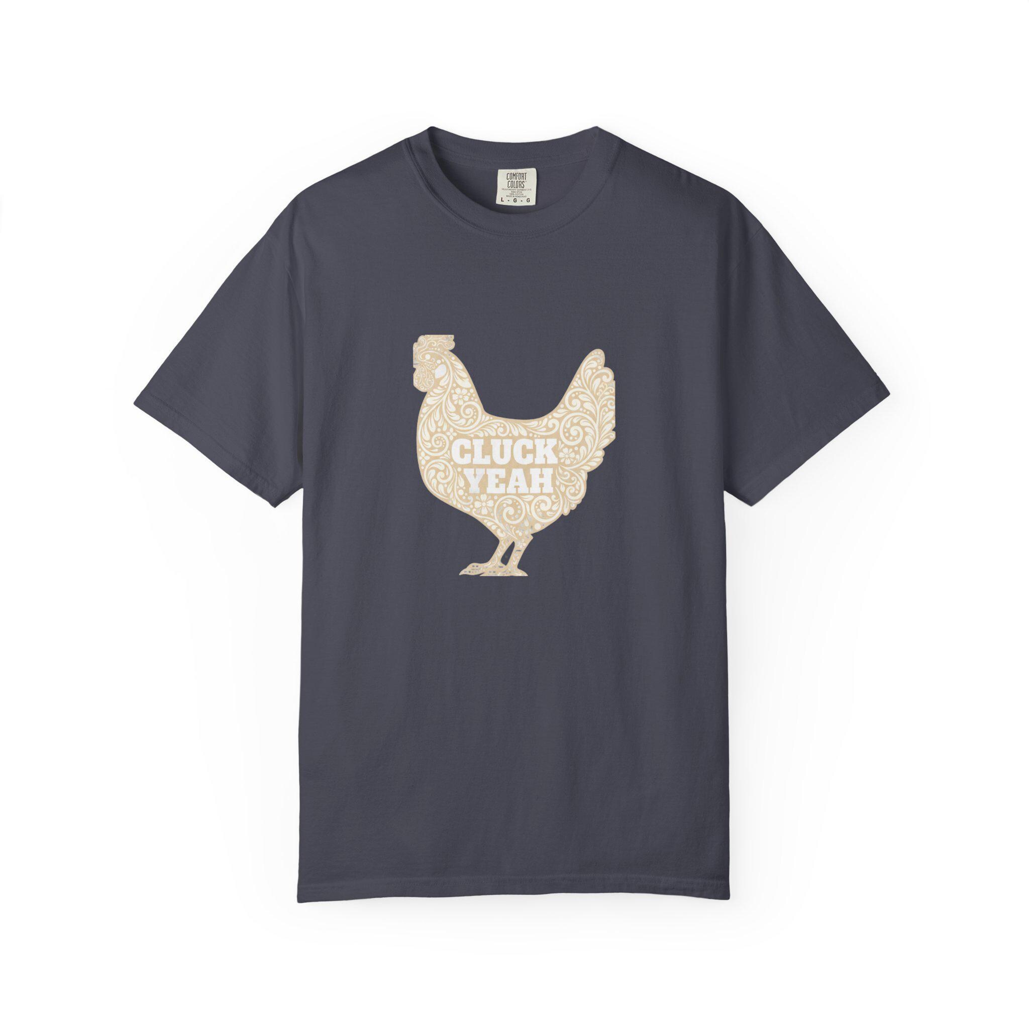 Cluck Yeah Vintage Filigree Chicken Shirt | Funny Chicken Keeper Gift | Elegant Hen Tee | Comfort Colors Farm Shirt