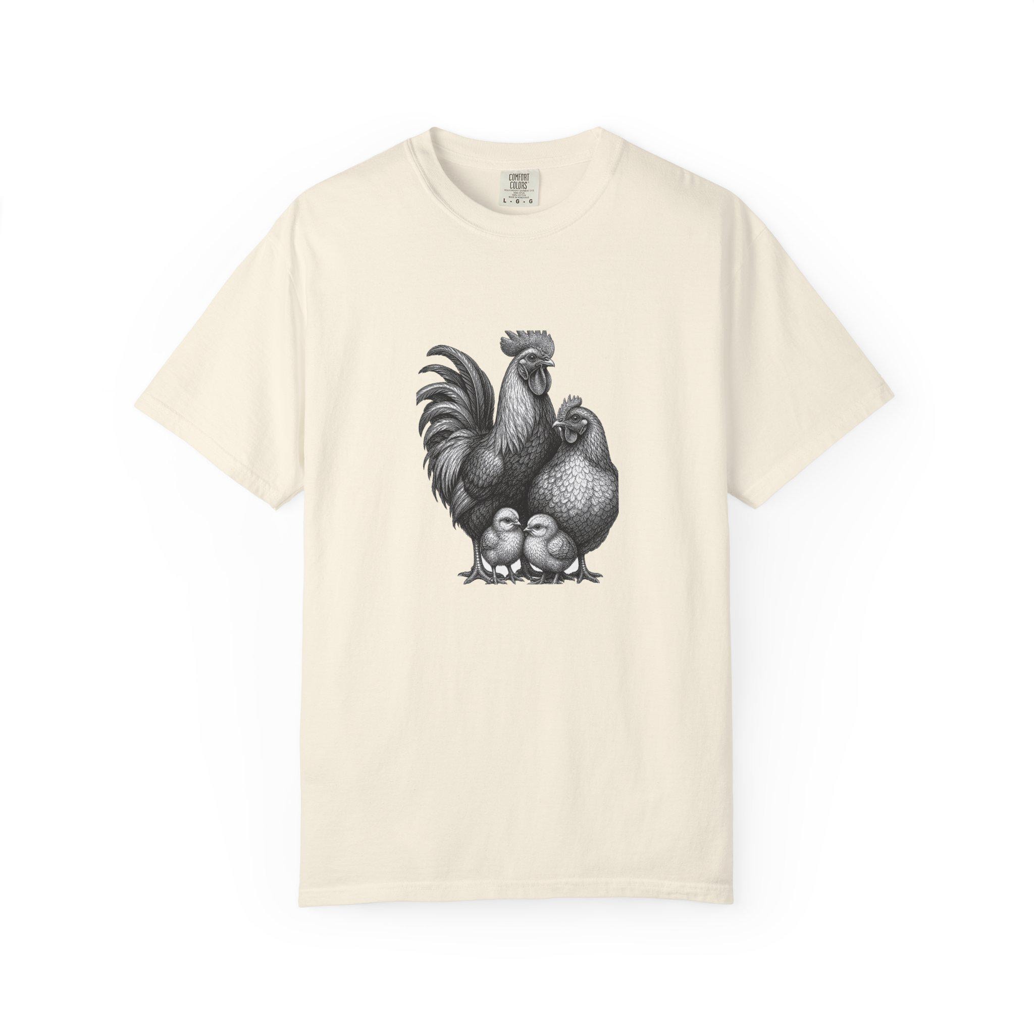 Rooster Hen Farmstead Vintage Engraving Tee | Backyard Chicken Keeper Shirt