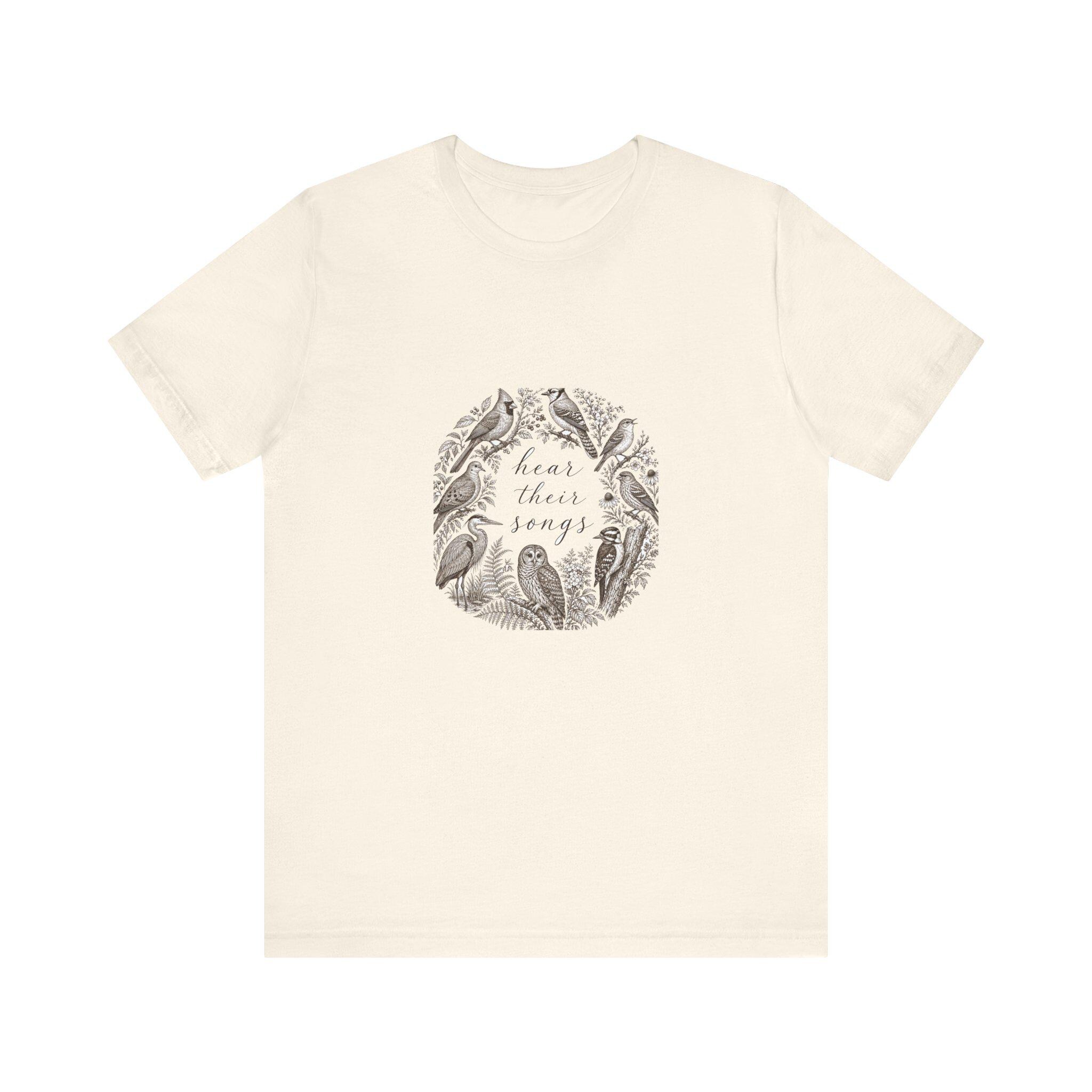 Hear Their Songs Bird Shirt, Vintage Engraving Bird Watcher Tee, Cottagecore Advocate Gift