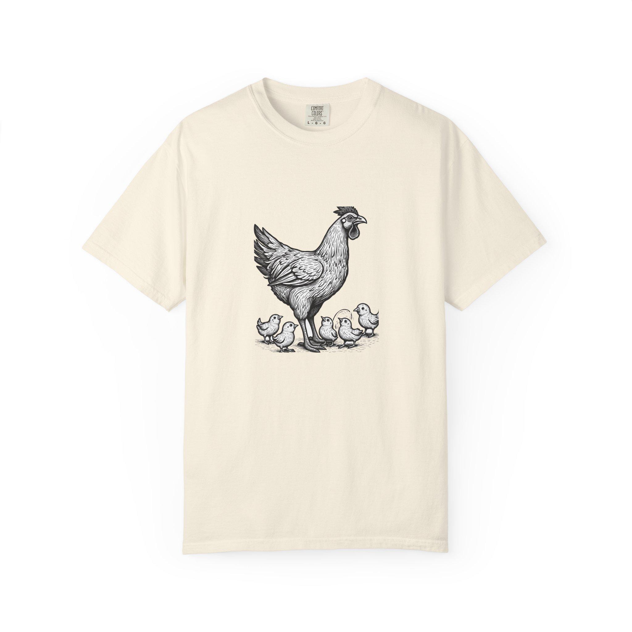 Vintage Hen and Chicks Illustration | Backyard Chicken Shirt