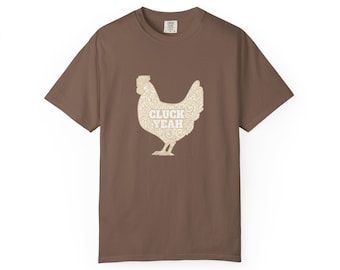 Cluck Yeah Vintage Filigree Chicken Shirt | Funny Chicken Keeper Gift | Elegant Hen Tee | Comfort Colors Farm Shirt