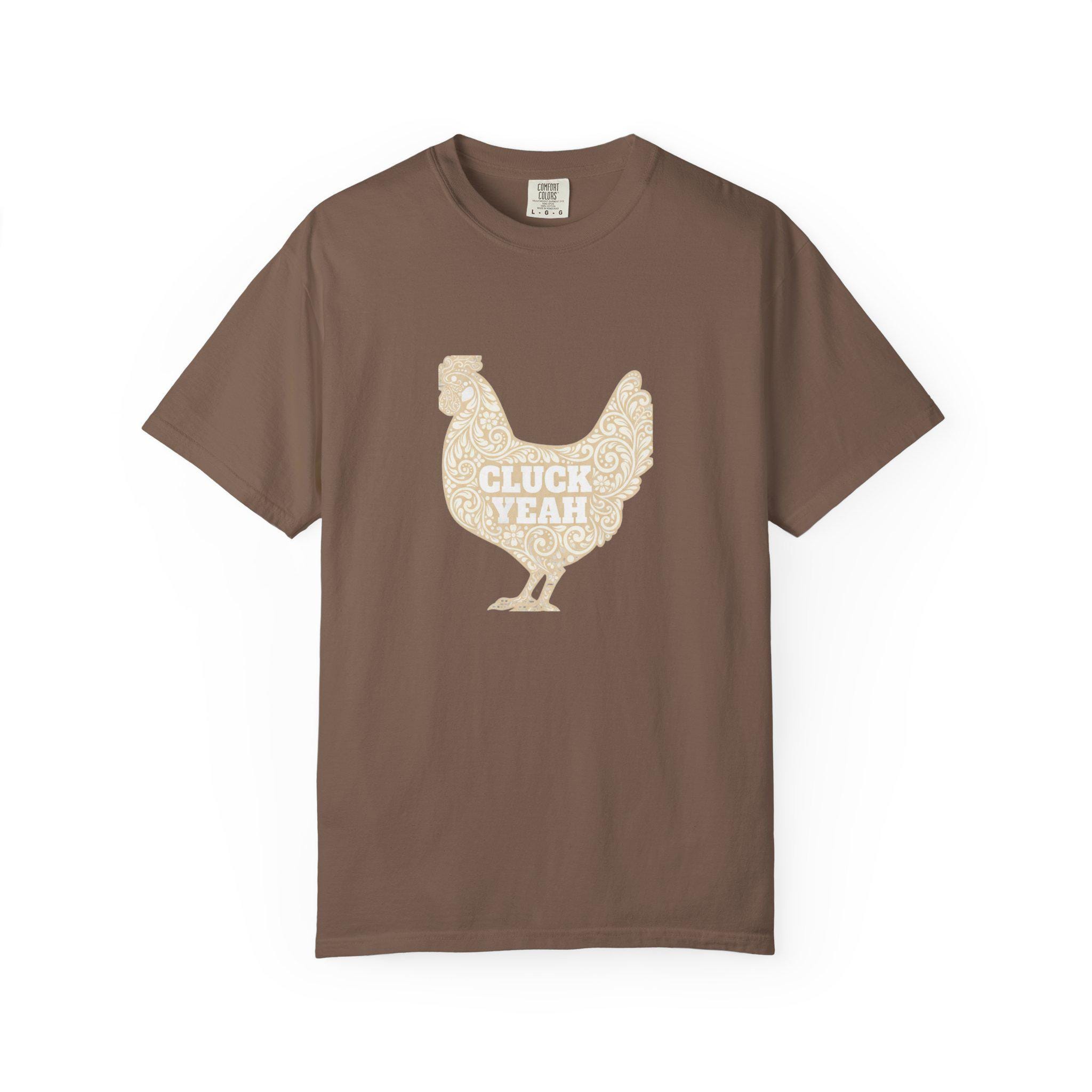 Cluck Yeah Vintage Filigree Chicken Shirt | Funny Chicken Keeper Gift | Elegant Hen Tee | Comfort Colors Farm Shirt