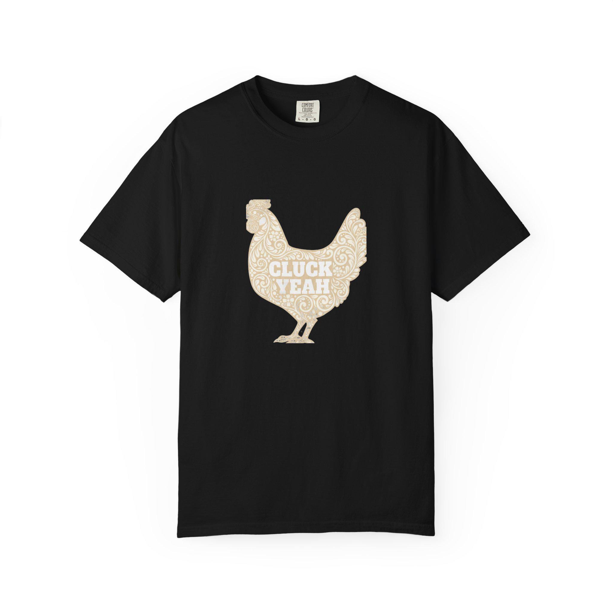 Cluck Yeah Vintage Filigree Chicken Shirt | Funny Chicken Keeper Gift | Elegant Hen Tee | Comfort Colors Farm Shirt