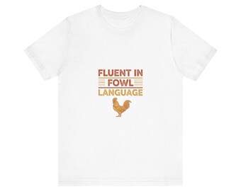 Shirt vloeiend in gevogeltetaal | Grappig cadeau kippenhouder | Backyard Hen Pun retro T-shirt