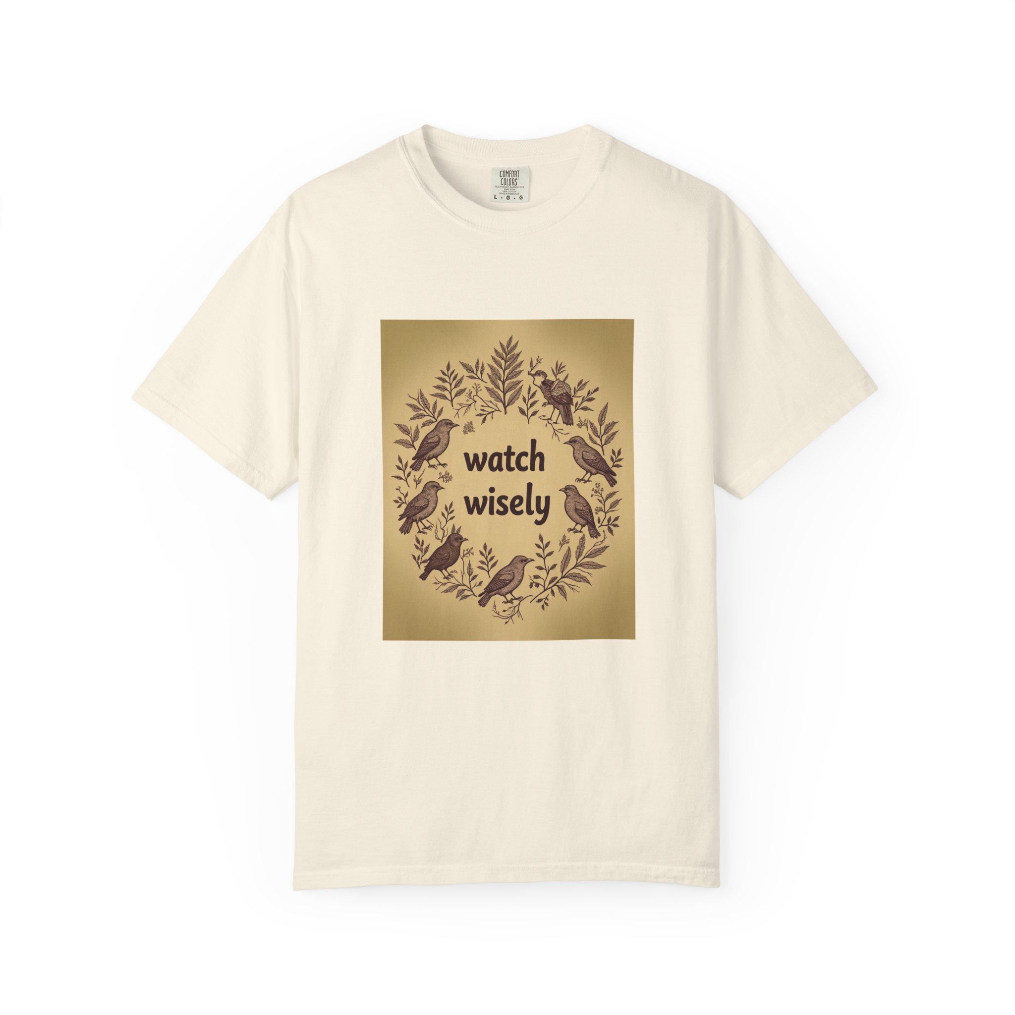 Bird Watching T Shirt, Vintage Birds Engraving, Cottagecore Nature Tee
