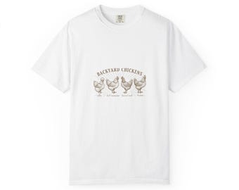 Backyard Chickens Shirt | Vintage Sunburst Hen Breeds Tee | Chicken Keeper Gift | Comfort Colors Farm Shirt