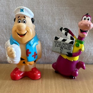 Vintage Flintstones Fred and Dino Figures