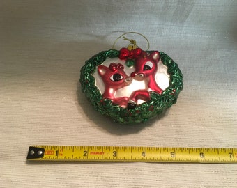 Rudolph the Red-Nosed Reindeer Vintage Glass Ornament