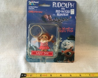 Vintage Rudolph the Red-Nosed Reindeer Character Keychain