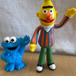 Vintage Sesame Street Figures Bert and Cookie Monster