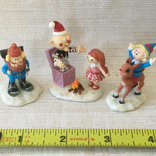 Rudolph the Red-Nosed Reindeer Hawthorne Village Figures Vintage Rare.