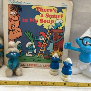 Vintage Smurf  Figures and Record Lot