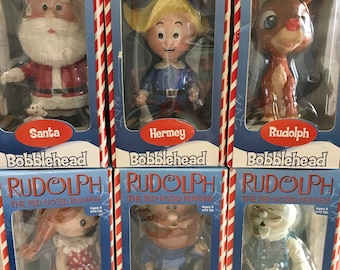 Vintage Rudolph the Red Nosed Reindeer Bobbleheads!