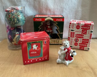Enesco Coca-cola Decoupage Christmas Ornament - 1993 - Etsy