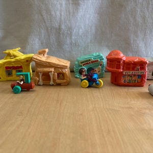 Vintage Flintstones Buildings and Vehicles