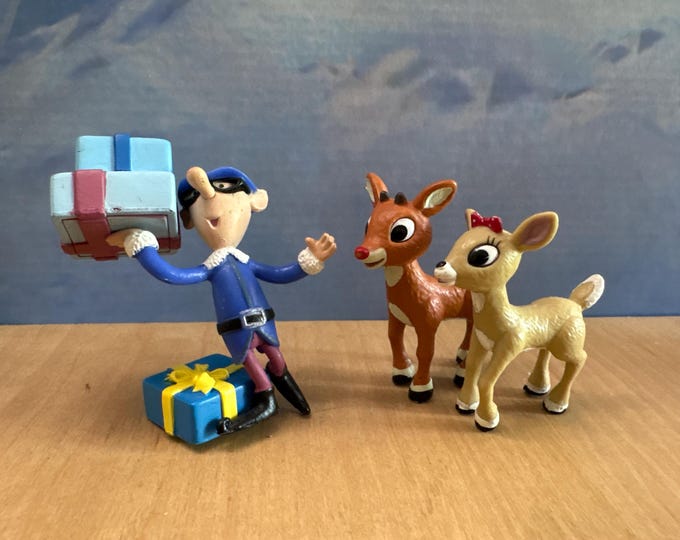 Vintage Rudolph the Red Nosed Reindeer Figures - Etsy