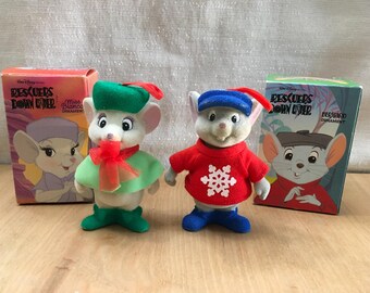 Vintage Rescuers Down Under Bernard and Miss Bianca Ornaments
