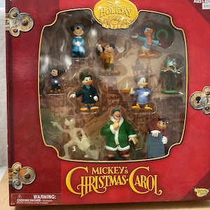 Vintage Disney Mickey's Christmas Carol Figure Set - Etsy