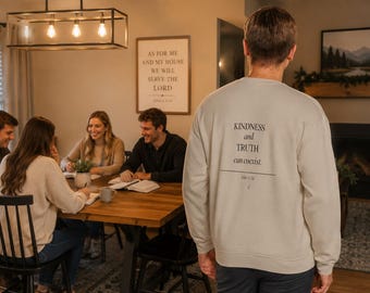 Sweat-shirt « La bonté et la vérité peuvent coexister » | Col rond | Verset biblique Jean 3:21
