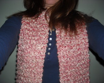 Handknit Scarf in Parfait Pink - Warm and Chunky