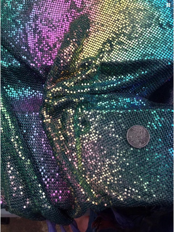 Beautiful Iridescent Green Vitriol Metal Mesh Fabric Like Etsy