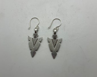 Silver Arrowhead Earrings, With Sterling Silver Hooks, Free Postage!