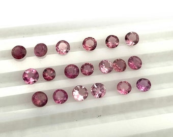 2 x Round Cut, Pink Tanzanite, 3.5mm Loose Faceted Gemstones, Free Postage