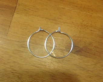 Sterling Silver Earring Hoops 20mm Diametre, 21g - 0.7mm, Australian Seller, Best Bulk Prices! Free Postage!