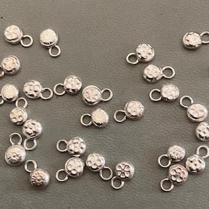 Handmade Sterling Silver Flower Charms, Free Postage!