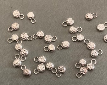 Handmade Sterling Silver Flower Charms, Free Postage!