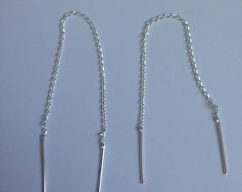 Threader Earrings, Sterling Silver Ear Threaders