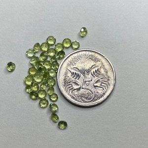 5 x Round Cut, Natural Peridots, 2.5-3mm Loose Faceted Gemstones, Free Postage