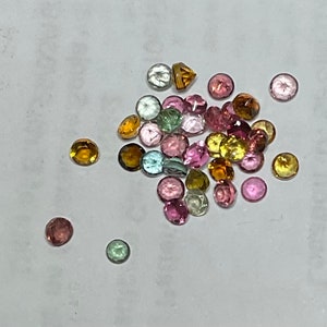 5 x Round Cut, Natural Tourmaline 2 - 3.5mm Loose Faceted Gemstones, Free Postage