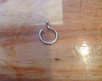 No Pierce Nose Ring Solid 925 Sterling Silver, No Piercing, 21g, 10mm Diametre, Fake Piercing, Free Postage!