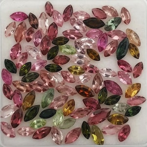 3 x Marquise Cut Tourmaline, 2.4 x 5mm, Loose Faceted Gemstones, Free Postage