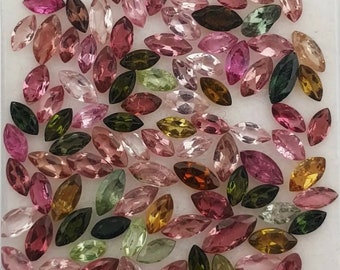 3 x Marquise Cut Tourmaline, 2.4 x 5mm, Loose Faceted Gemstones, Free Postage